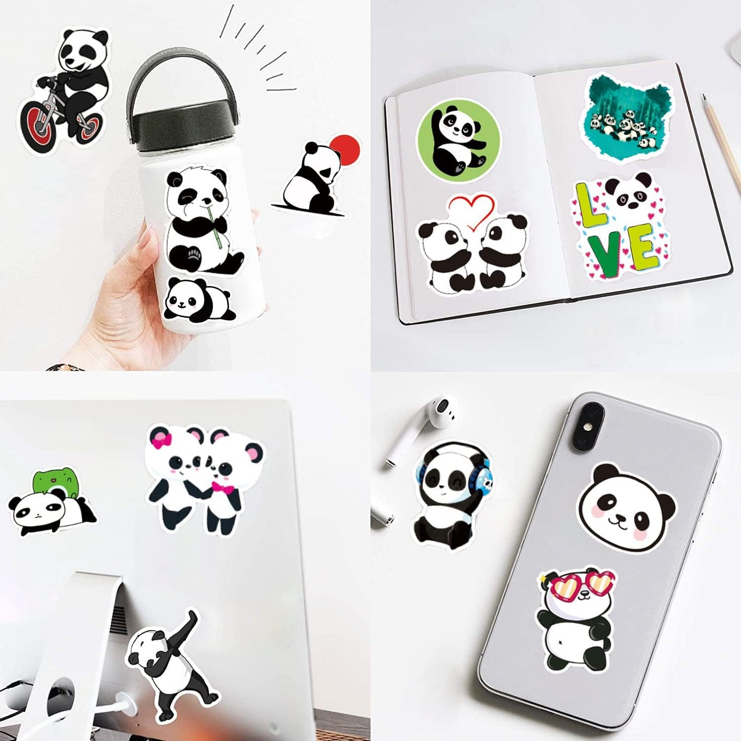 100 Pcs Cute Panda Stickers