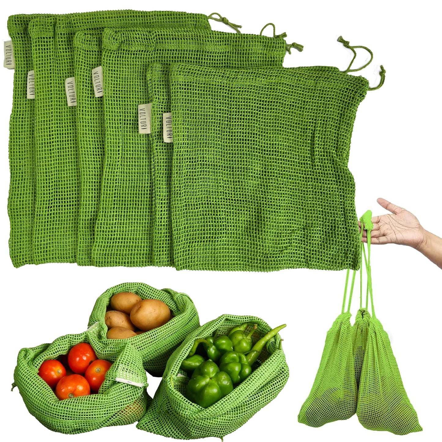 Natural Cotton Vegetables Bags For Fridge Storage