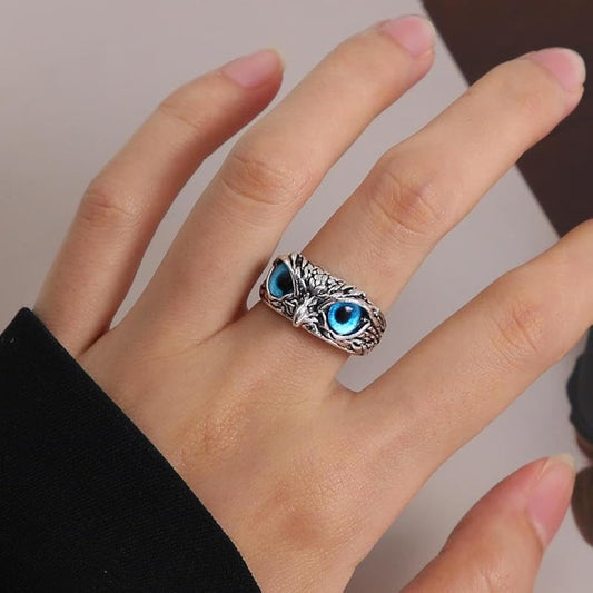 Attractive Silver Plated Owl Ring