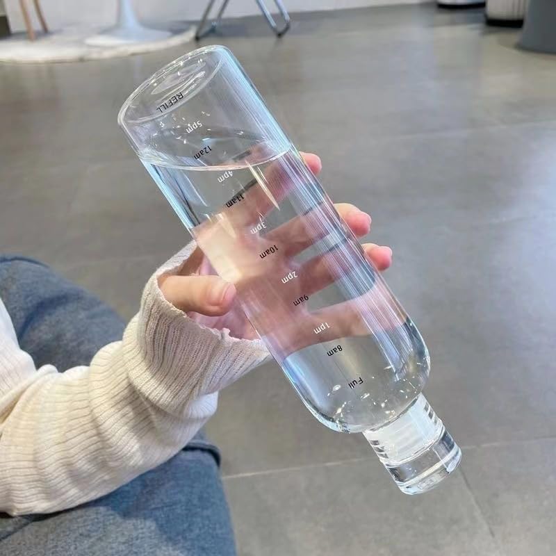 Glass Transparent Water Bottle