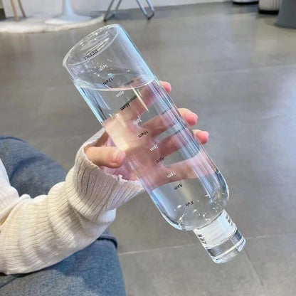 Glass Transparent Water Bottle