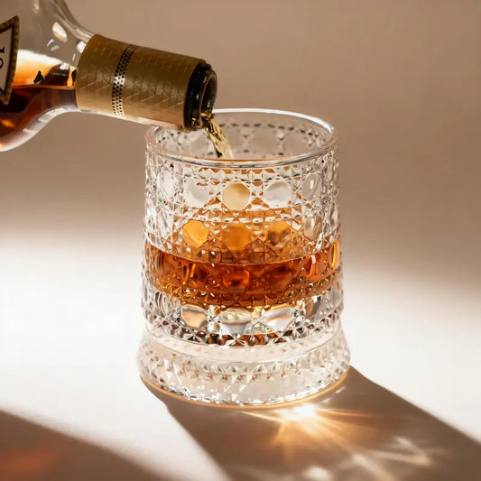 Premium Rotating Base Whiskey Glass