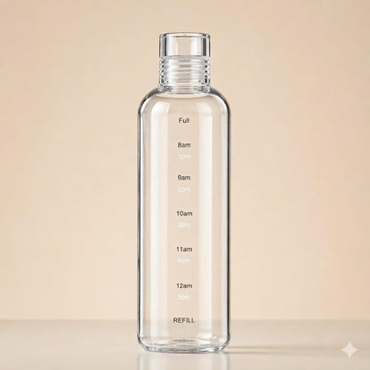 Glass Transparent Water Bottle