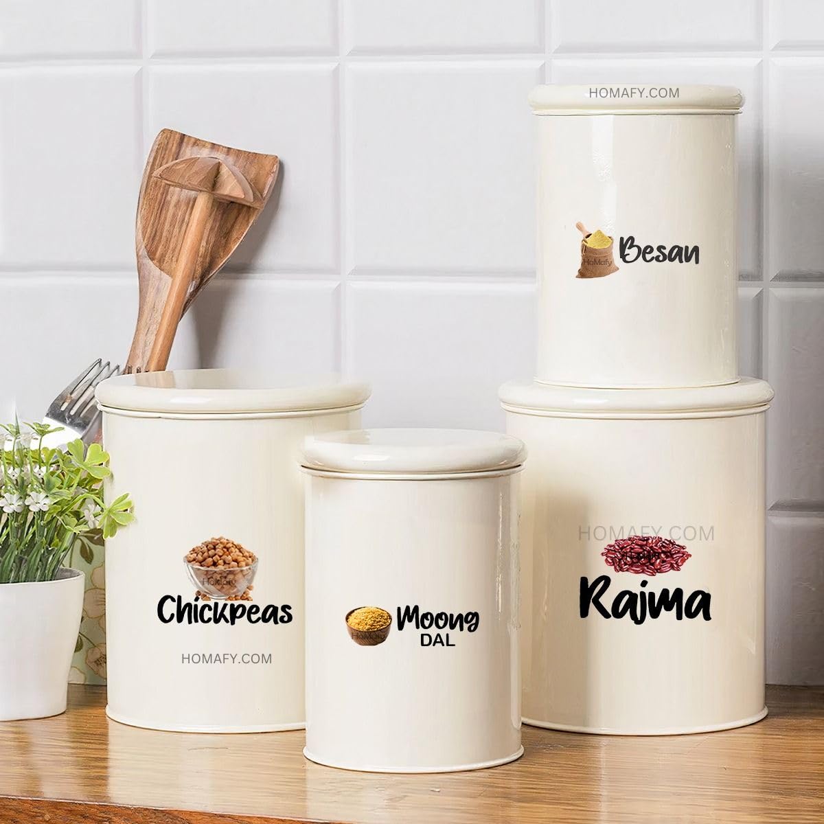 3D Kitchen Label Stickers (Set of 60 Stickers)