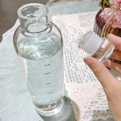 Glass Transparent Water Bottle