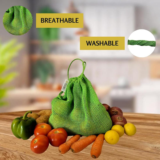 Natural Cotton Vegetables Bags For Fridge Storage