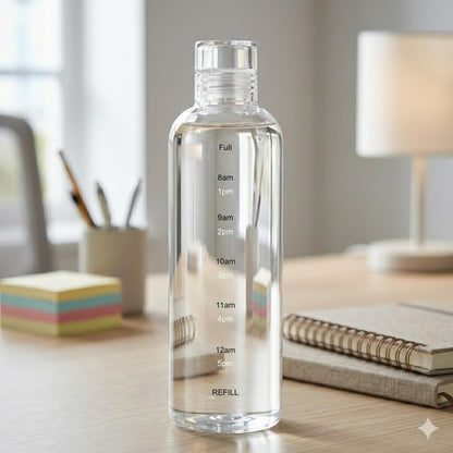 Glass Transparent Water Bottle