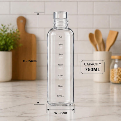 Glass Transparent Water Bottle