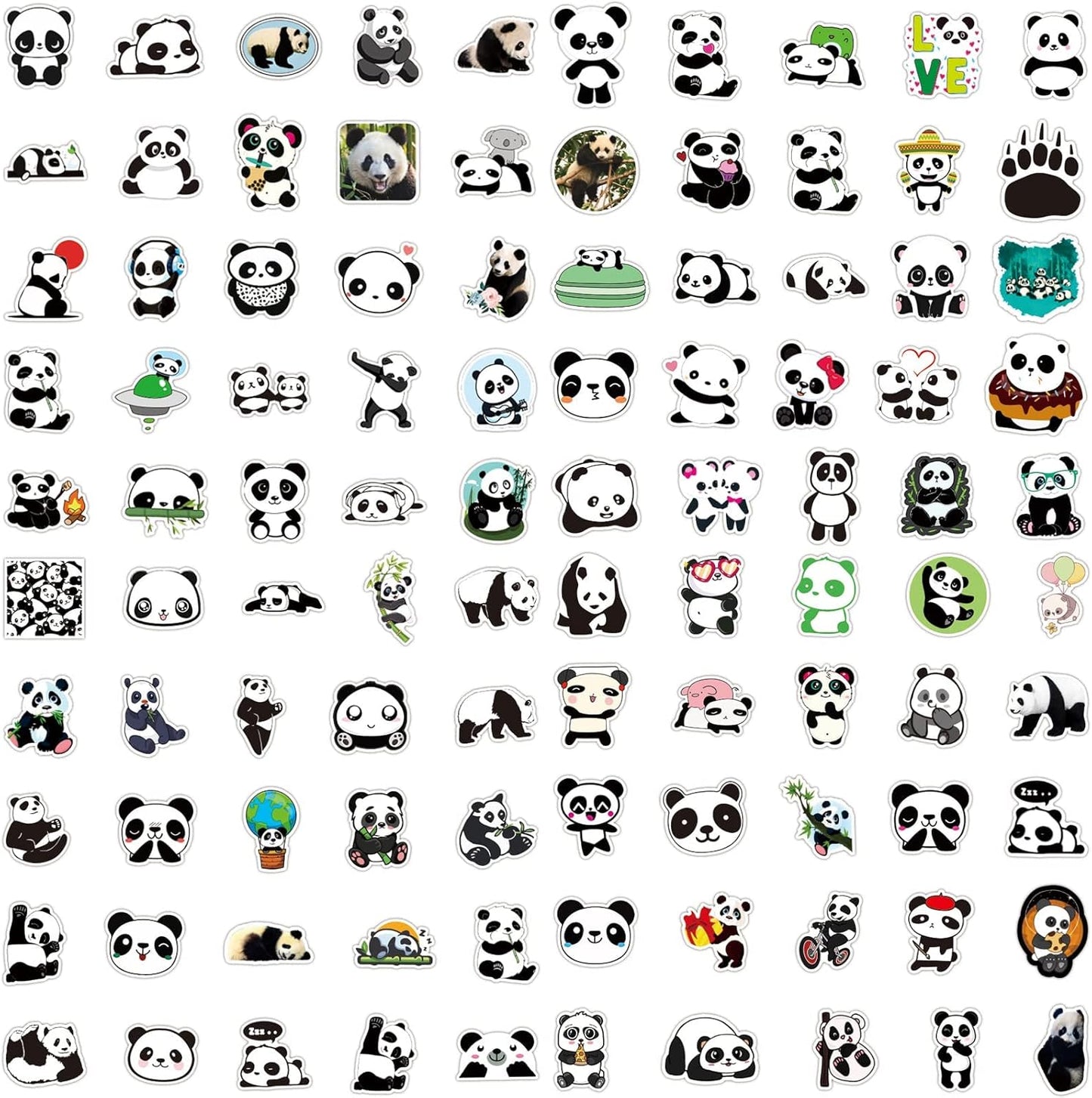 100 Pcs Cute Panda Stickers