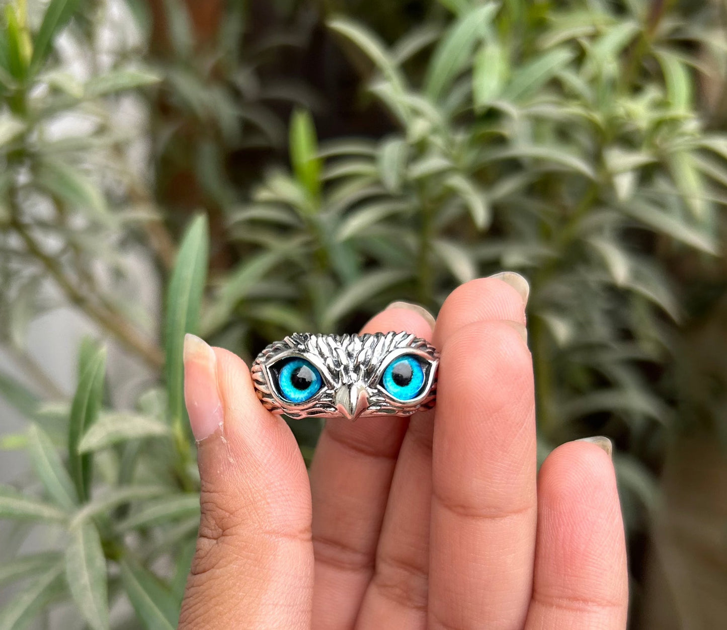 Attractive Silver Plated Owl Ring