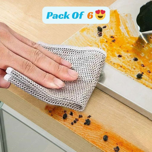 Multipurpose Wire Dishwash Cloths (Pack Of 6)
