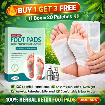 🌿 100% Herbal Detox Foot Pads (🔥 Buy 1 Get 3 FREE | 1 Box = 20 Patches 👣)