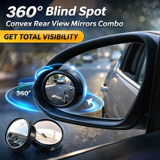 360° Blind Spot Convex Rear View Mirrors Combo