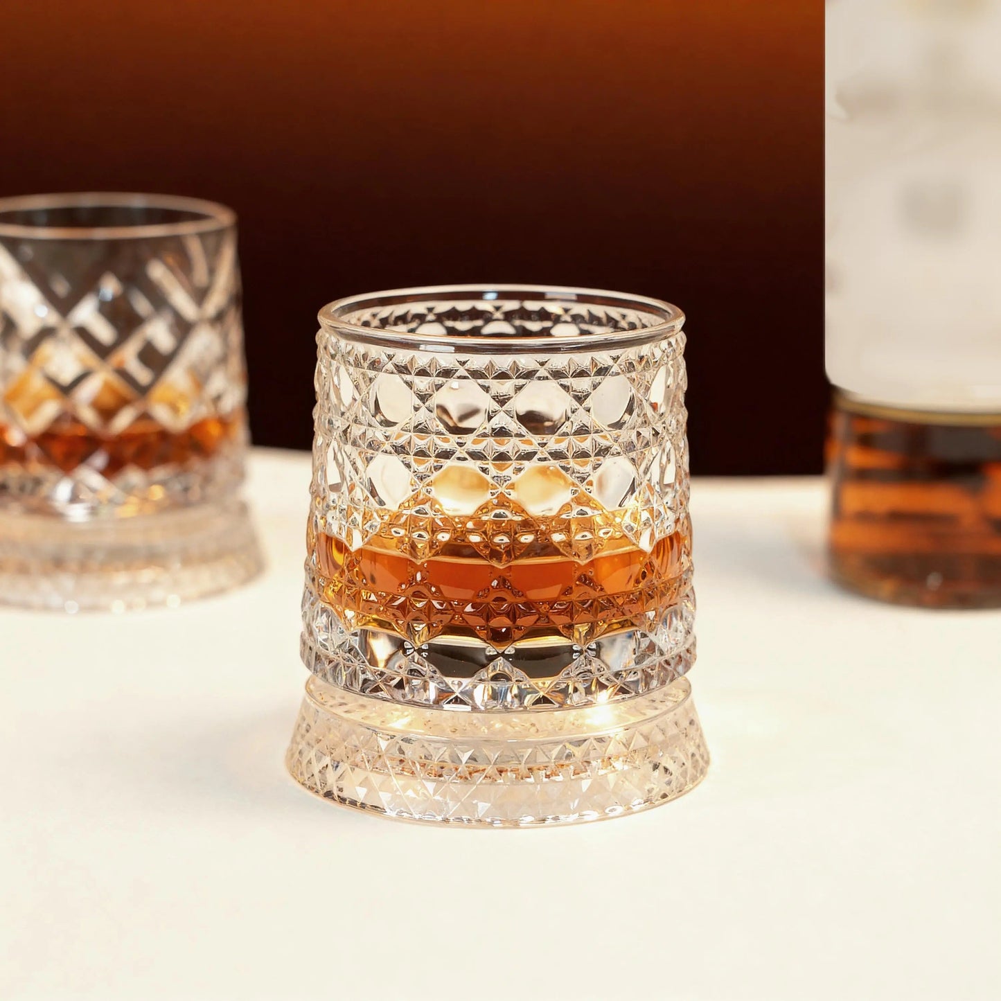 Premium Rotating Base Whiskey Glass