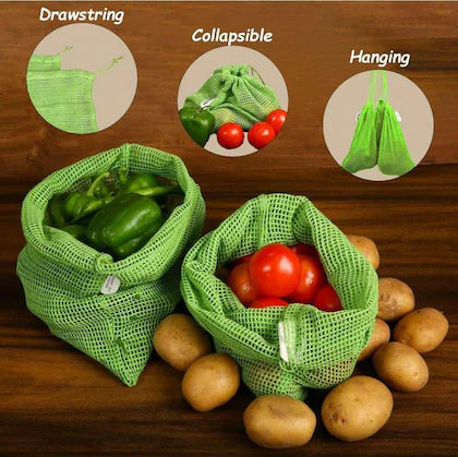 Natural Cotton Vegetables Bags For Fridge Storage