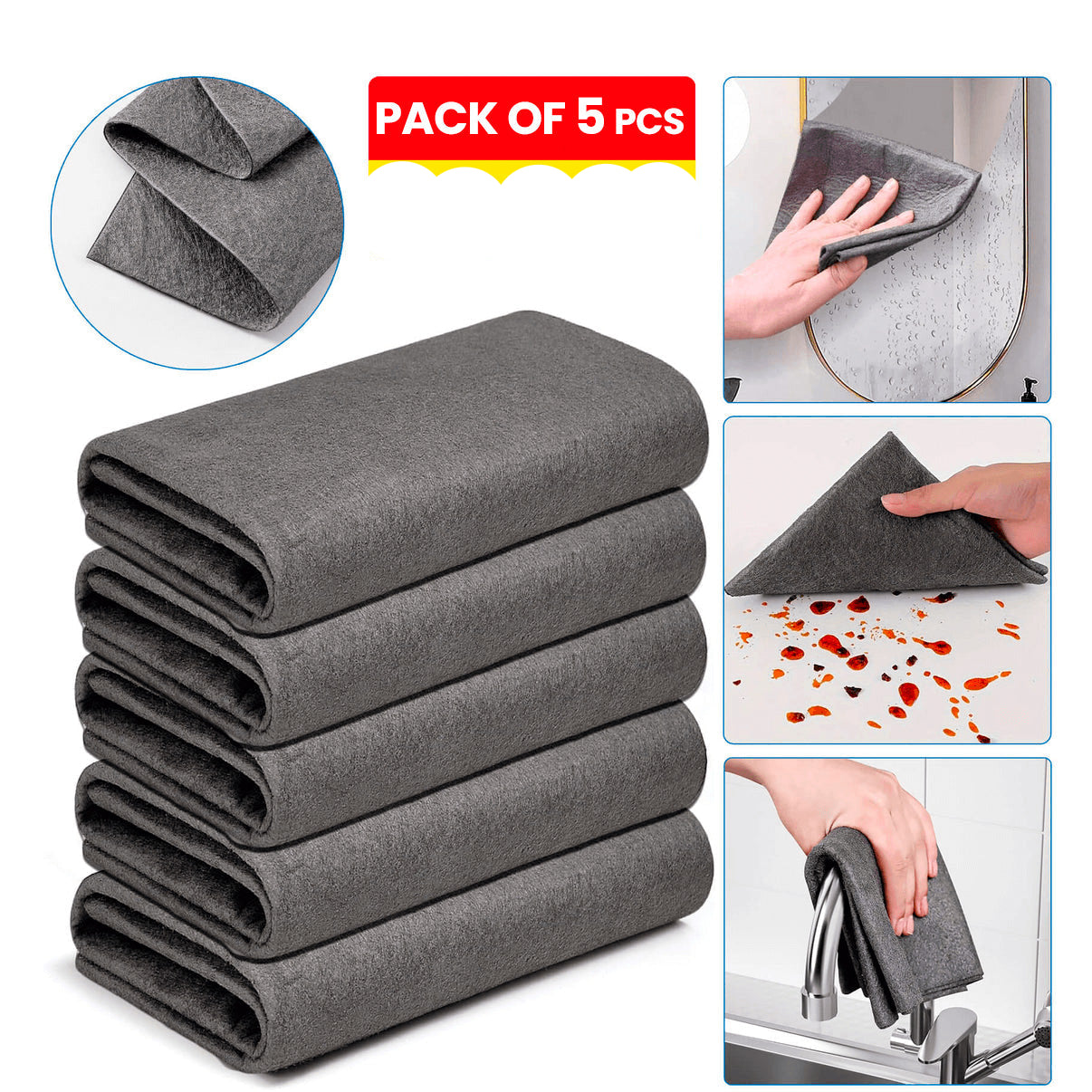 Thickened Magic Cleaning Cloth (5 Pcs)