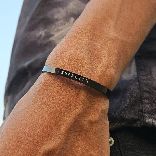 Personalised Men's Bracelet - Custom Engraved Gift