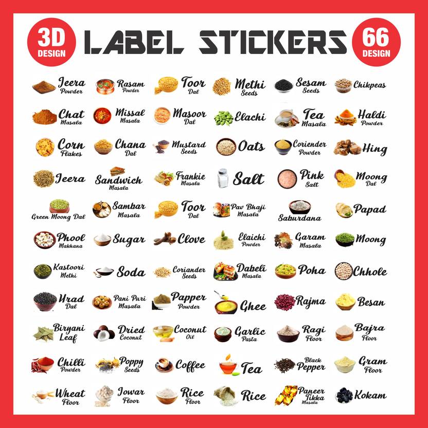 3D Kitchen Stickers - Pack Of 100